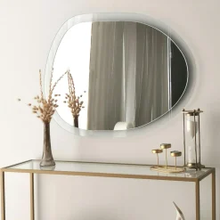 Miroir de salon organique cadre verre transparent 83 cm CODY