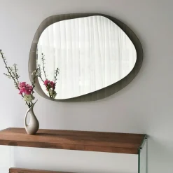 Miroir de salon organique cadre verre transparent 83 cm CODY