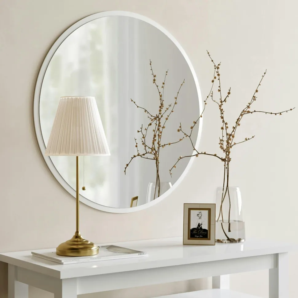 Miroir d'entrée noir Ø60 cm - style contemporain CODY
