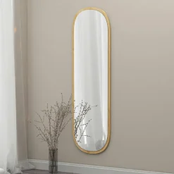 Miroir d'entrée noir ovale 117 cm - style moderne CODY
