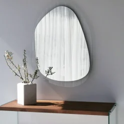 Miroir design organique - cadre verre transparent 75 cm CODY