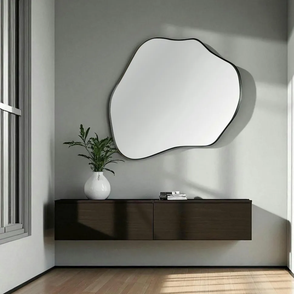 Miroir design organique - bords noirs BRIG