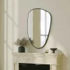 Miroir design organique bord noir 91 cm, forme fluide CODY