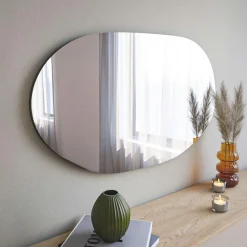 Miroir design organique forme galet 89 cm - style naturel CODY