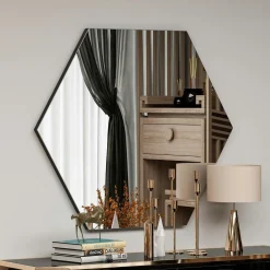 Miroir mural design graphique - forme hexagonale CODY