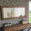 Miroir mural en bois brun - format horizontal HILO