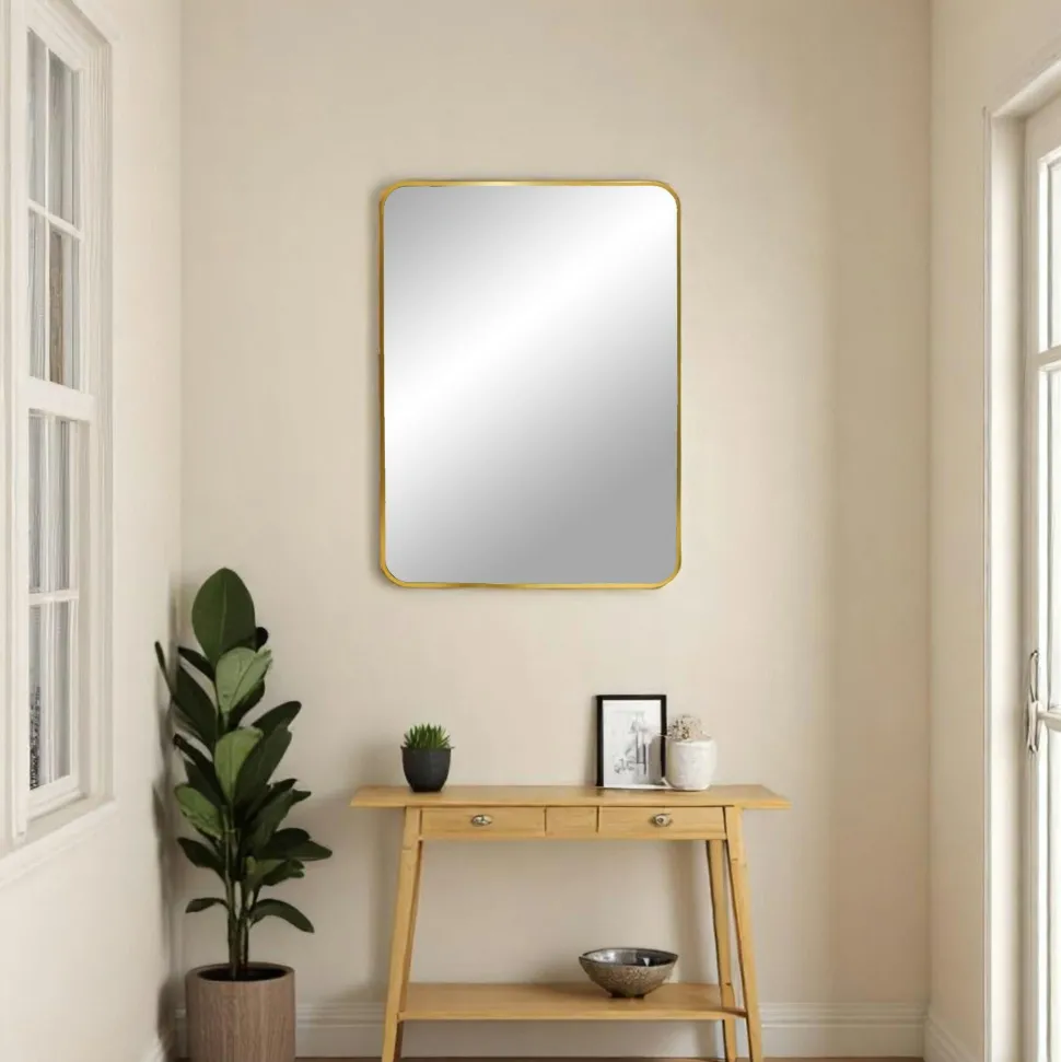 Miroir ovale avec cadre doré 50x80 cm SEOUL