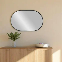 Miroir ovale avec cadre noir 50x80 cm SEOUL