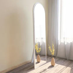 Miroir plein pied blanc moderne, forme ovale 160 cm CODY