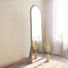 Miroir plein pied moderne ovale effet bois noyer, 160 cm CODY