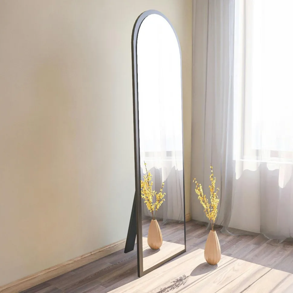 Miroir plein pied ovale noir 160 cm - mural ou à poser CODY