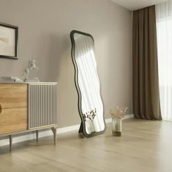 Miroir plein pied tendance effet bois clair, vague 160 cm CODY