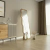 Miroir plein pied tendance effet bois noyer, vague 160 cm CODY