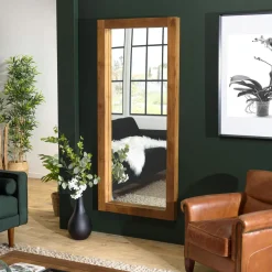 Miroir rectangulaire en bois de teck 180 cm SWING