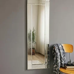 Miroir rectangulaire moderne chic - cadre strié 120 cm CODY