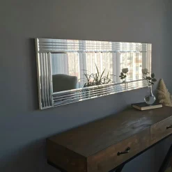 Miroir rectangulaire moderne chic - cadre strié 120 cm CODY