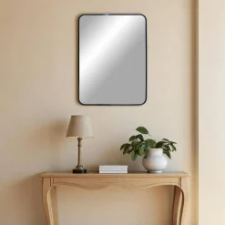 Miroir rectangulaire moderne avec cadre noir 50x70 cm SEOUL