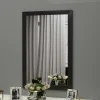 Miroir rectangulaire mural avec cadre noir 75 cm CODY
