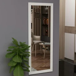 Miroir rectangulaire mural avec cadre blanc 105 cm CODY