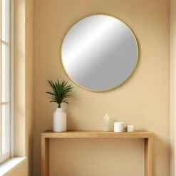 Miroir rond avec cadre en aluminium doré ø60 cm SEOUL