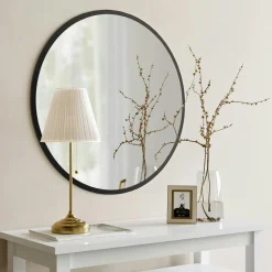 Miroir rond blanc Ø60 cm - entrée, salon CODY