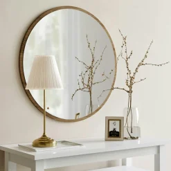 Miroir rond blanc Ø60 cm - entrée, salon CODY