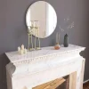 Miroir rond blanc moderne avec fin cadre Ø60 cm CODY