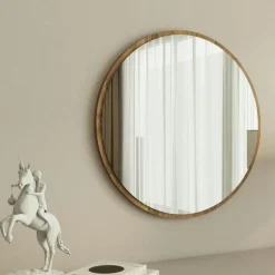 Miroir rond moderne avec fin cadre noirØ60 cm CODY