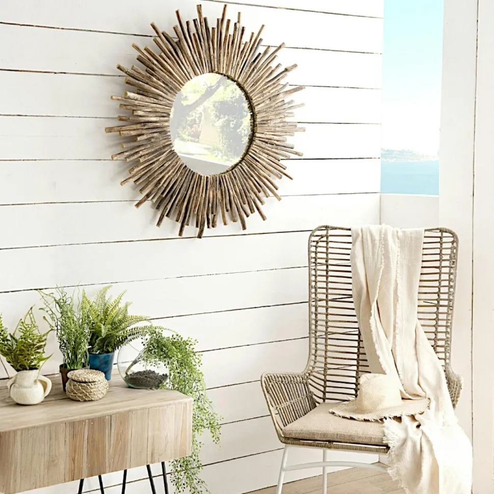 Miroir soleil teck JAIPUR