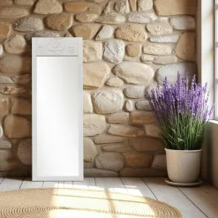 Miroir vertical en bois brun - motif tronc d'arbre HILO
