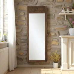 Miroir vertical en bois foncé - motif tronc d'arbre HILO