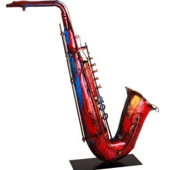 Objet déco salon saxophone métal peint