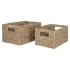 Panier de rangement avec poignées, tressage en jonc de mer (lot de 2)