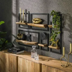 Panier de rangement déco en jacinthe d'eau avec poignées (lot de 2)