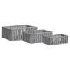 Panier de rangement déco en coton gris et blanc (lot de 3)