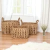 Panier de rangement en jacinthe d'eau, motif tresse (lot de 3)