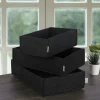 Panier de rangement noir en feutrine – lot de 3 tailles