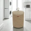 Panier de rangement rond – beige, avec couvercle IZMIR