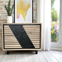 Petit buffet design en bois de chêne finition miel ESSEN