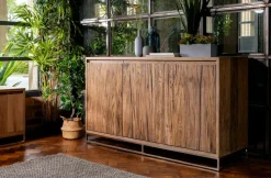 Petit buffet moderne chêne acier RIVERSIDE