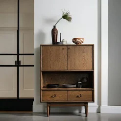 Petit buffet vintage en bois de chêne BRADFORD