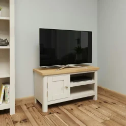 Petit meuble TV en bois finition gris clair BATH