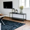 Petit meuble TV noir minimaliste - design à 2 niveaux TALLINN
