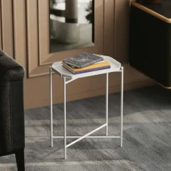 Petite table d’appoint noire - structure ronde, métal SFAX