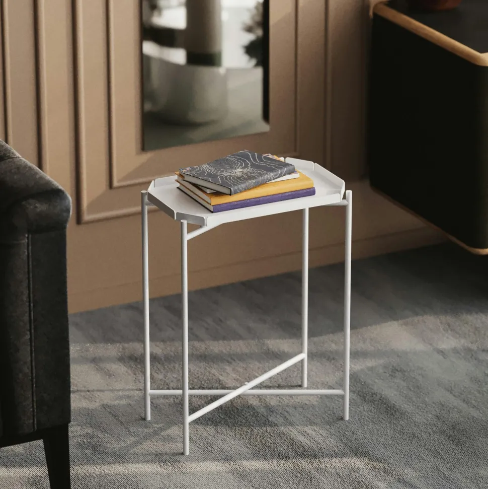 Petite table d’appoint noire - structure ronde, métal SFAX