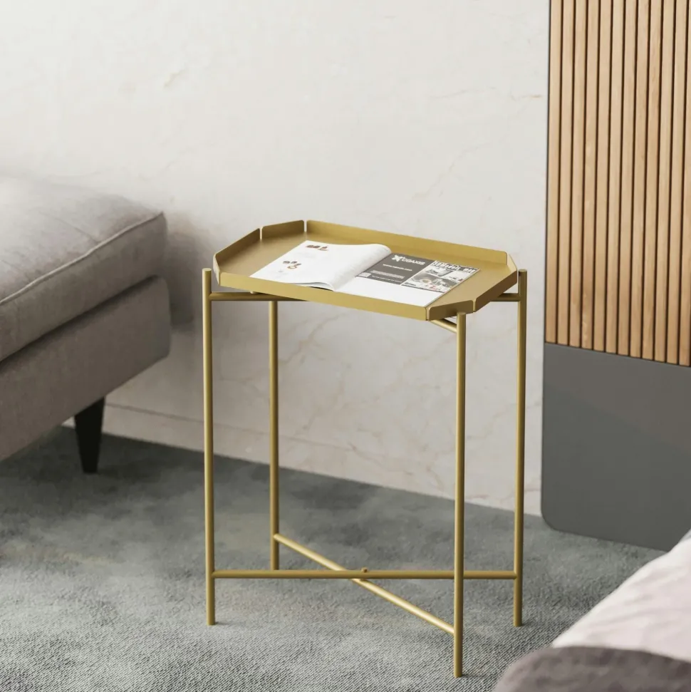 Petite table d’appoint noire - structure ronde, métal SFAX