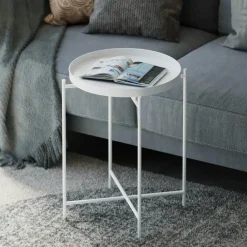 Petite table d’appoint noire - structure ronde, métal SFAX