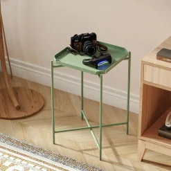 Petite table d’appoint noire - structure ronde, métal SFAX