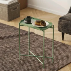 Petite table d’appoint verte, plateau rectangulaire SFAX