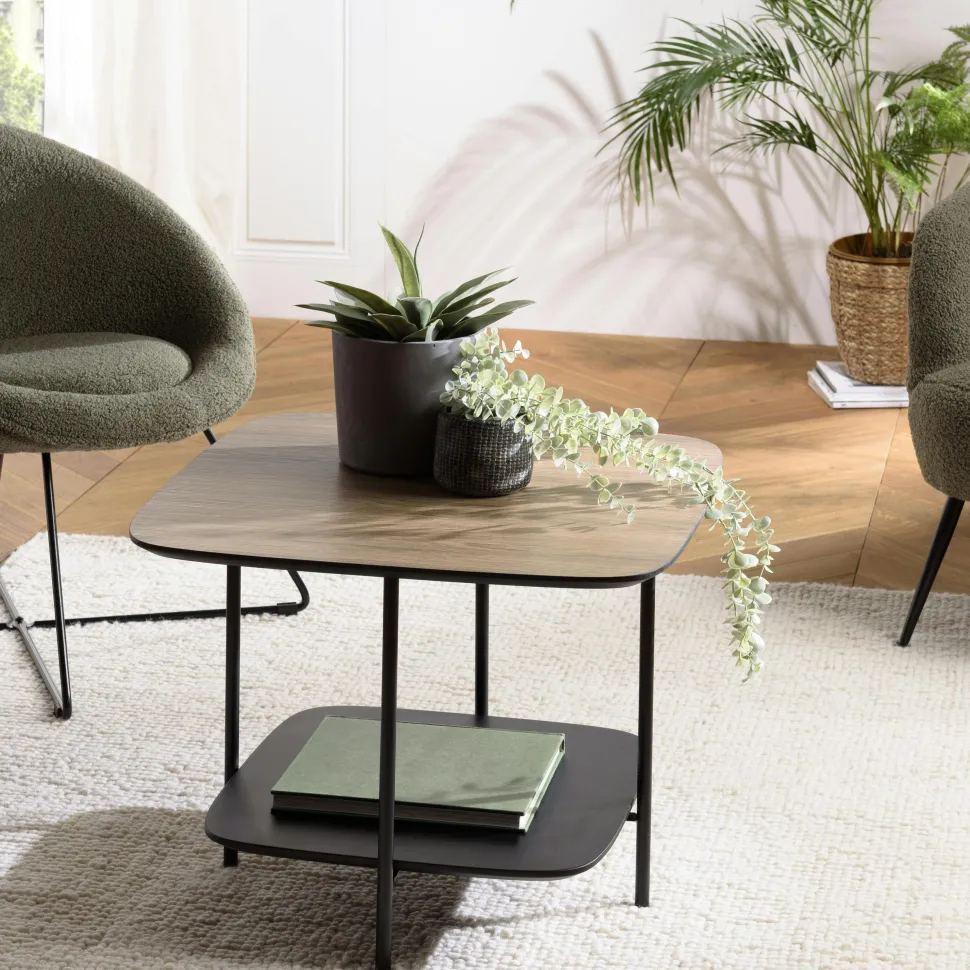 Petite table de salon carrée angles arrondis LANDAISE